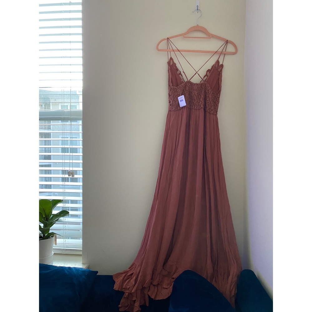 NWT Free People Adella Maxi Slip Dress Copper - Picture 6 of 9